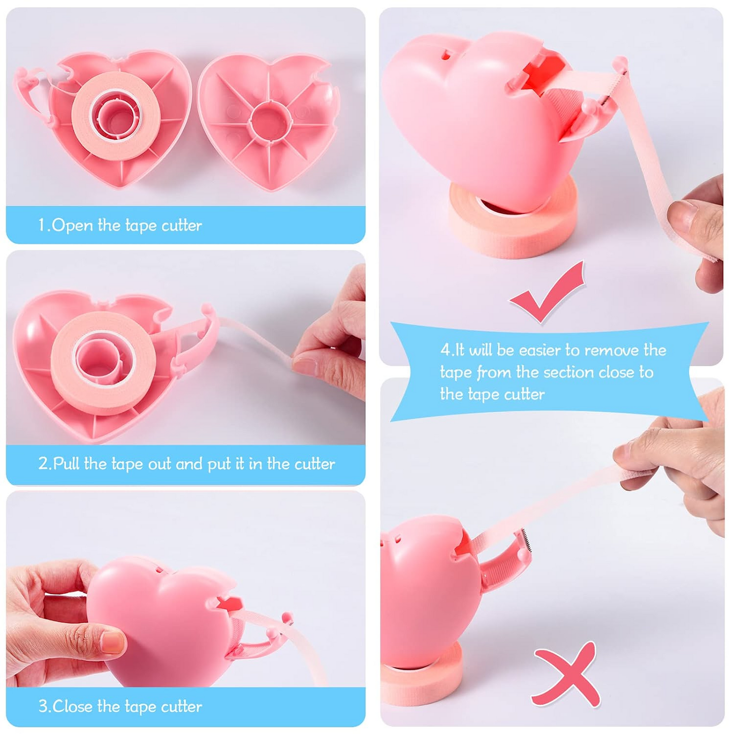 Heart Shaped Tape Cutter With Perforated Tape