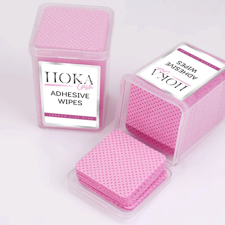 Pink Eyelash Glue Wipes