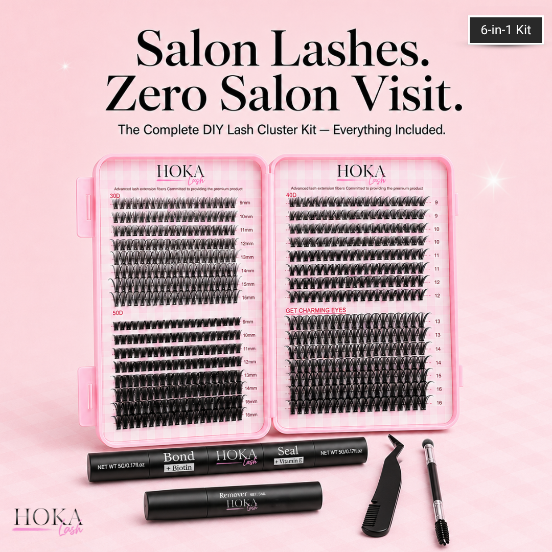 DIY Lash Clusters Kit – 640Pcs Wispy Natural Individual Eyelash Extensions, 30D-50D D Curl 9-16mm, with Biotin Bond & Vitamin E Seal, Remover, Tweezers