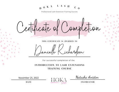 Hoka Lash Official Certificate of Completion