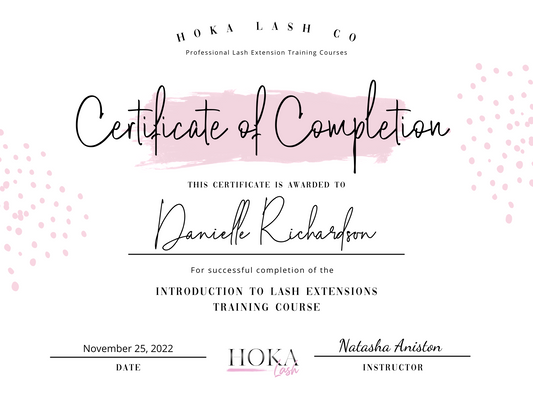 Hoka Lash Official Certificate of Completion