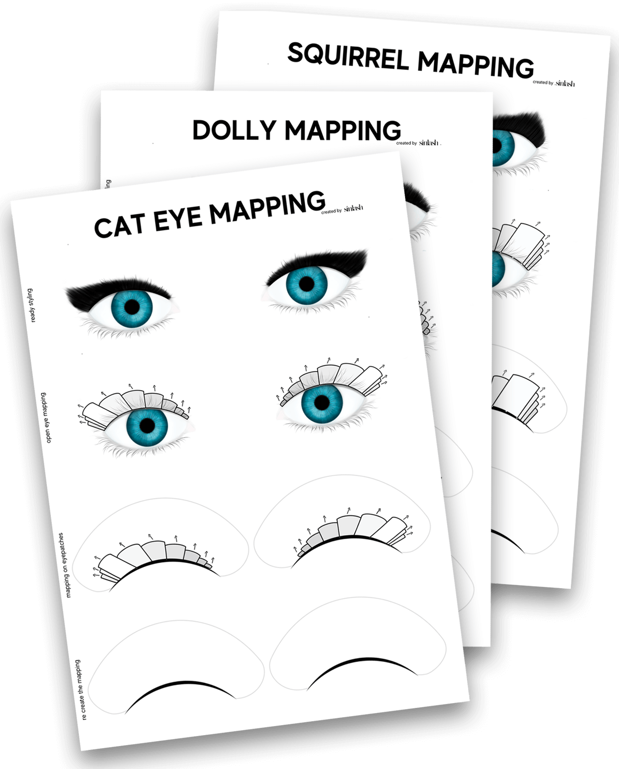 Lash Mapping Practice Sheets
